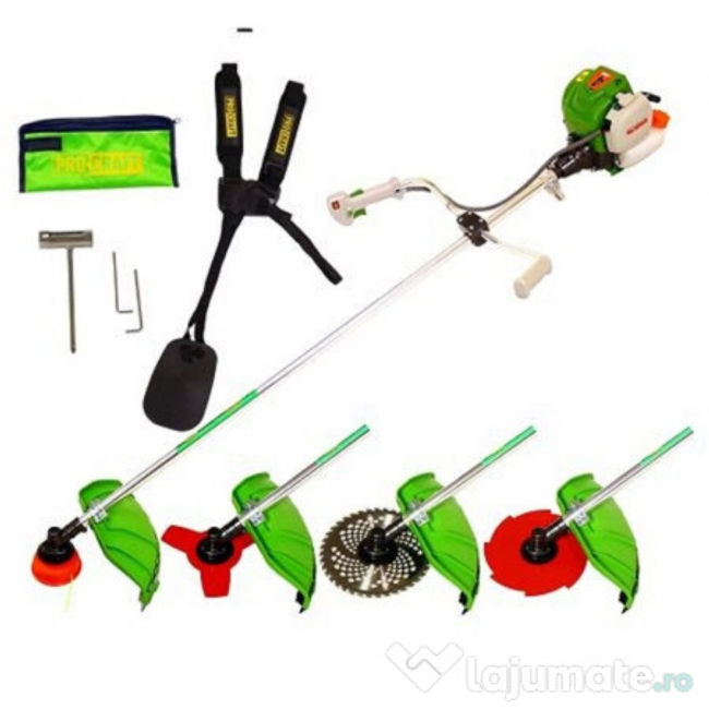 Motocoasa pe benzina Procraft T5600, 4 timpi, 7 CP, accesorii incluse