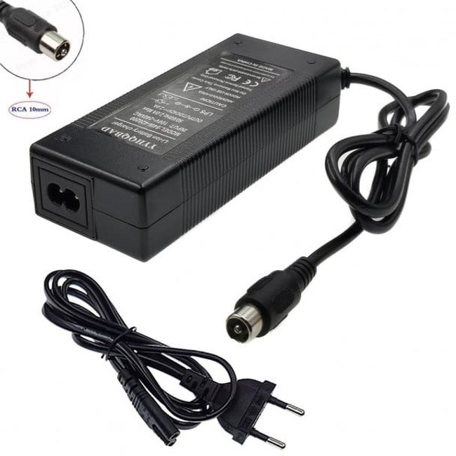 Incarcator bicicleta electrica 54.6V 2A (pentru baterii 48v Li-Ion) RCA 10mm