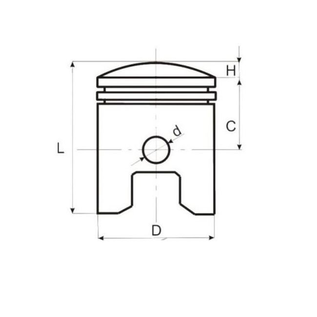 Kit piston atv 250cc (53mm , bolt 15mm) 4T - in 2 pistoane