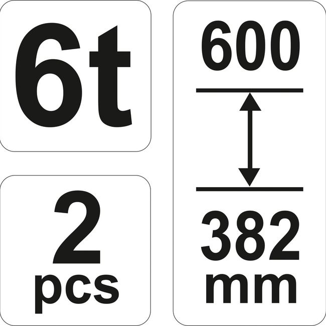 Set 2 suporti pentru auto, Yato YT-17312, capacitate 6 Tone