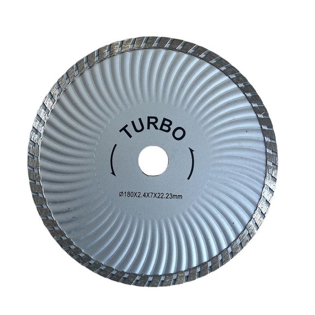 Disc diamantat de taiere continuu, 180x22.2x2.4mm, taiere umeda si uscata, Turbo