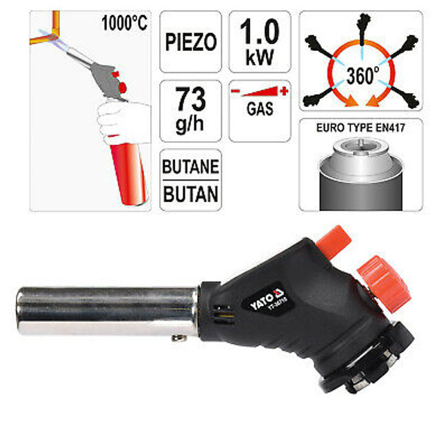 Arzator pe gaz, Yato YT-36710, aprindere piezzo, 1000 grade
