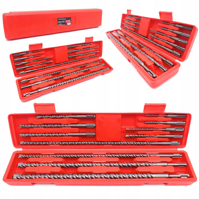 Set burghie pentru beton, Kraft&Dele KD984, SDS-Plus, 5-20 mm, 11 bucati
