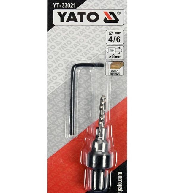 Burghiu pentru lemn Yato YT-33021, cu cu reglaj adancime, 8mm