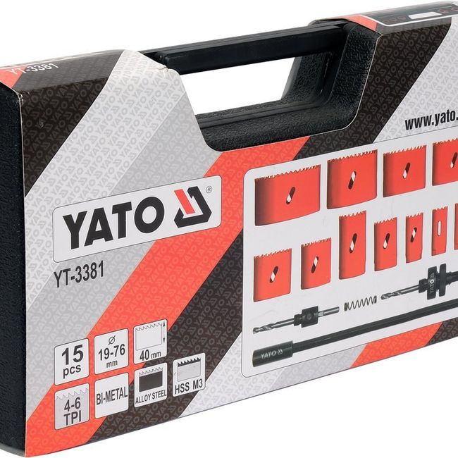 Set carote BI-METAL, 19 - 76mm, 15buc, YATO YT-3381
