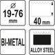 Set carote BI-METAL, 19 - 76mm, 15buc, YATO YT-3381