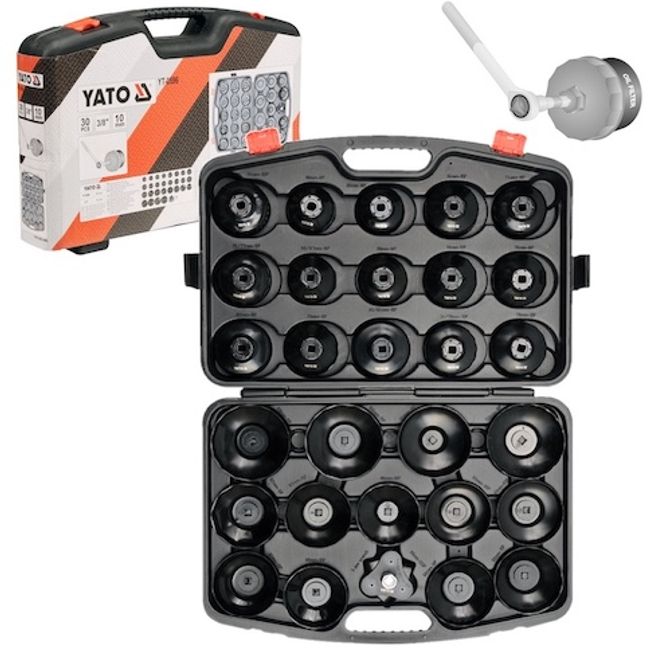 Set chei tubulare pentru filtru ulei, Yato YT-0596, 30 piese