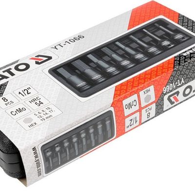 Set 8 Chei Tubulare de Impact Hexagonale 1/2" Yato YT-1066