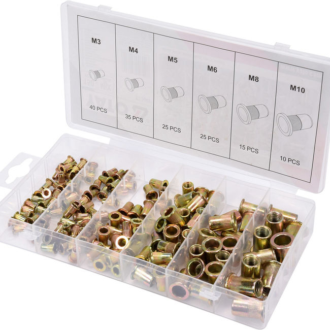 Set 150 piulite nituibile, Yato YT-36481, otel, M3-M10