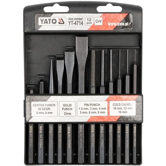 Set Dalti de Impact 12 piese, Yato YT-4714