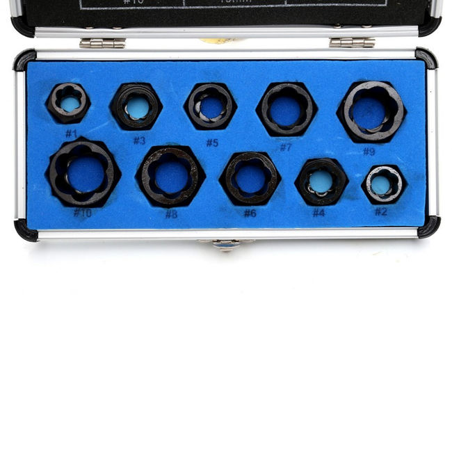 Set extractoare suruburi si piulite, Kraft&Dele KD10268, 10 piese