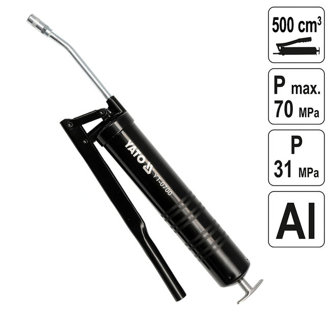 Decalimetru / pistol manual de gresat-vaselina Yato YT-0700, 500ml, furtun rigid