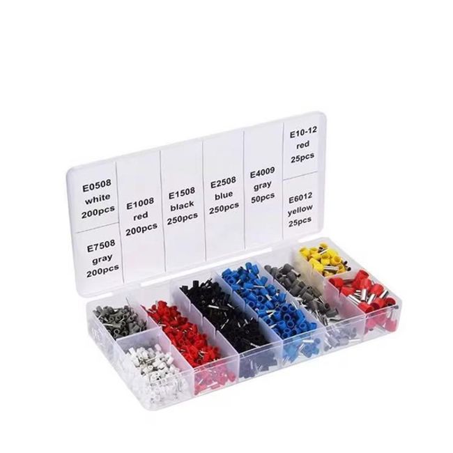 Set 1200 pini pentru fixare si sertizare cabluri, multicolor