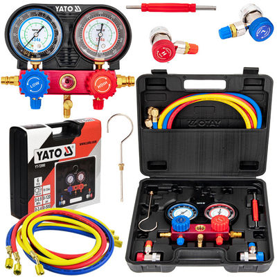 Trusa verificare si incarcare instalatii aer conditionat auto, Yato YT-72990 , 6 piese