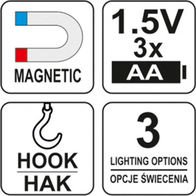 Lanterna Magnetica Rabatabila cu Led, 280lm, Yato YT-08513