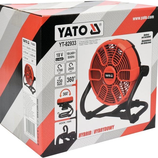 Ventilator hibrid, 18V / 240V, Yato YT-82933
