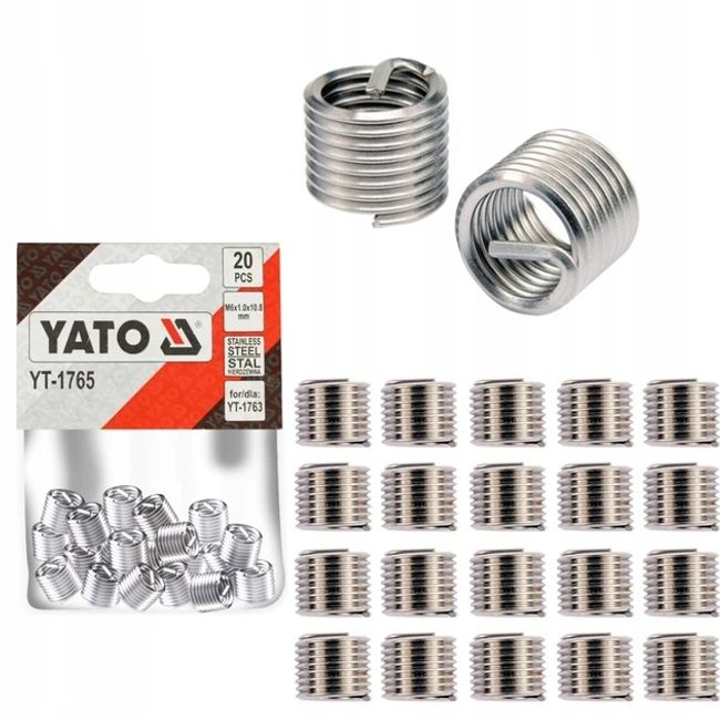 Set insertii pentru reparat filete M6 x 1.0 x 10.8 mm, Yato YT-1765
