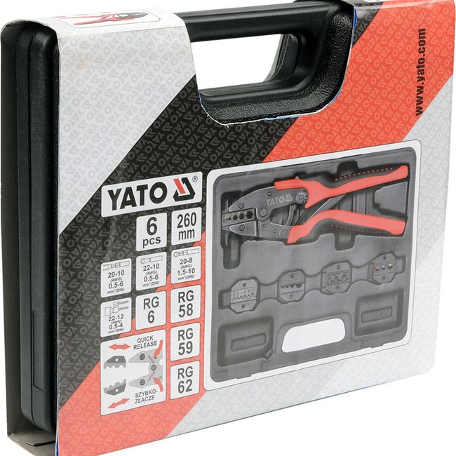 Cleste de sertizat conectori cu 6 capete, Yato YT-2245