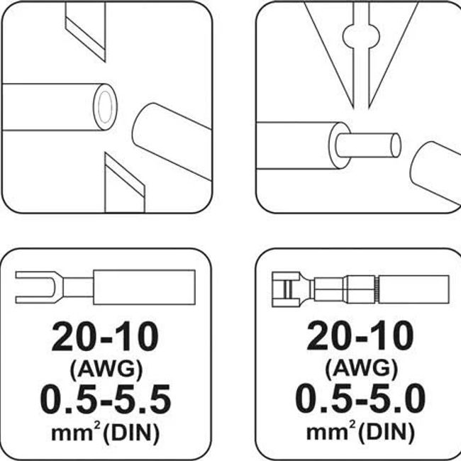 Cleste sertizat conectori 250 mm lama 4mm Yato YT-2254