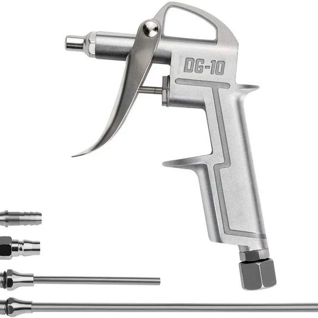 Pistol de suflat aer comprimat cu accesorii, tije 10cm/20cm