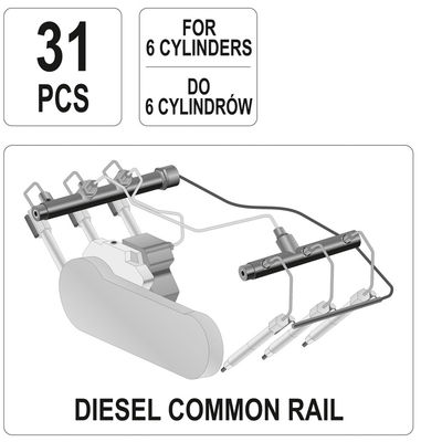 Set Diagnostic Preaplin pentru Injectoare, 31buc, YATO YT-7306