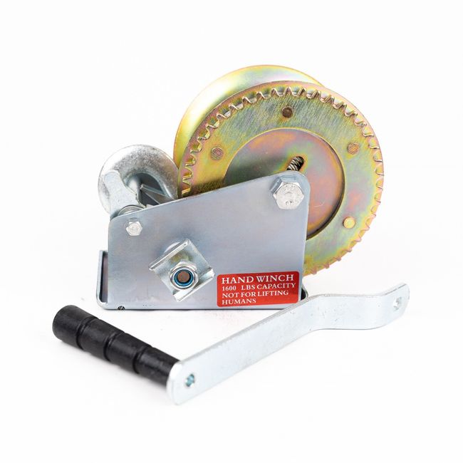 Troliu manual 1600 LBS (720 Kg) cablu din otel 4.8 mmx10m, frana activa cu clichet