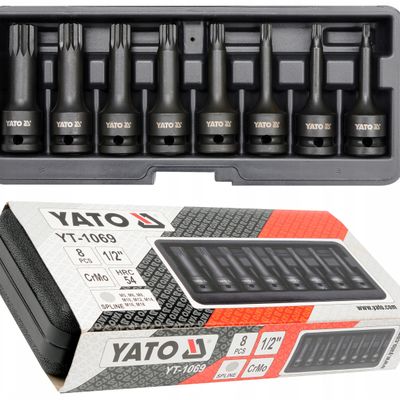 Set 8 chei de impact spline Yato YT-1069, 1/2, M5-M8