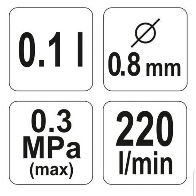 Pistol de vopsit cu rezervor plastic, Yato YT-2341, 0.6l, duza 1.5mm, 410l/min