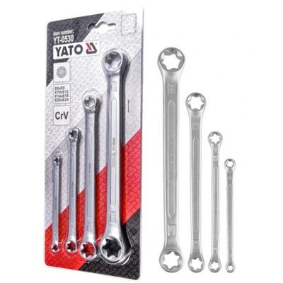 Set chei inelare duble drepte, Yato YT-0530, profil torx E6-E24 mm, 4 bucati