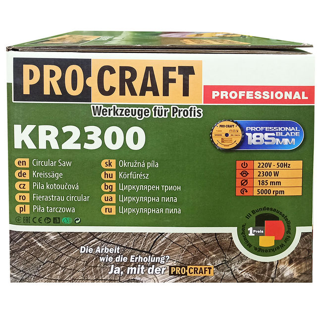 Fierastrau circular Procraft KR2300, 2300 W, 185 mm