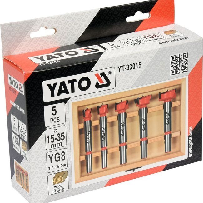 Set Freze pentru Lemn 5 Buc, 15-35mm, Yato YT-33015