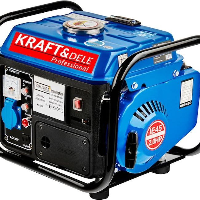 Generator de curent electric, monofazic, pe benzina, Kraft&Dele KD109N, 2 Timpi, 1200 W