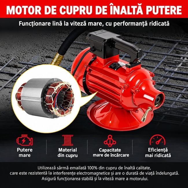 Vibrator pentru Beton DRK ZN-90, 2200 W, lance 6m x 49mm (6083)