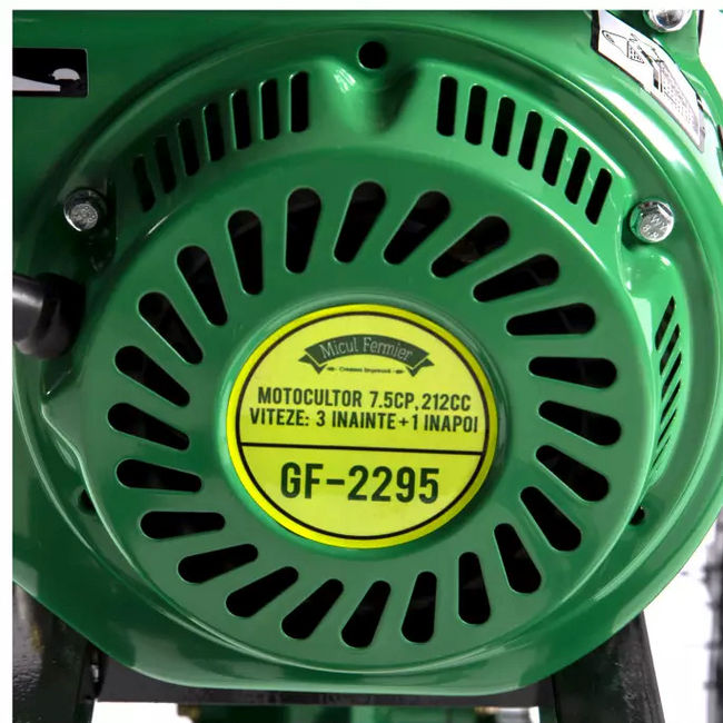 Motocultor pe benzina Micul Fermier GF-2295, 7.5 cp, 212 cc, 4 timpi, 3 viteze + roti transport