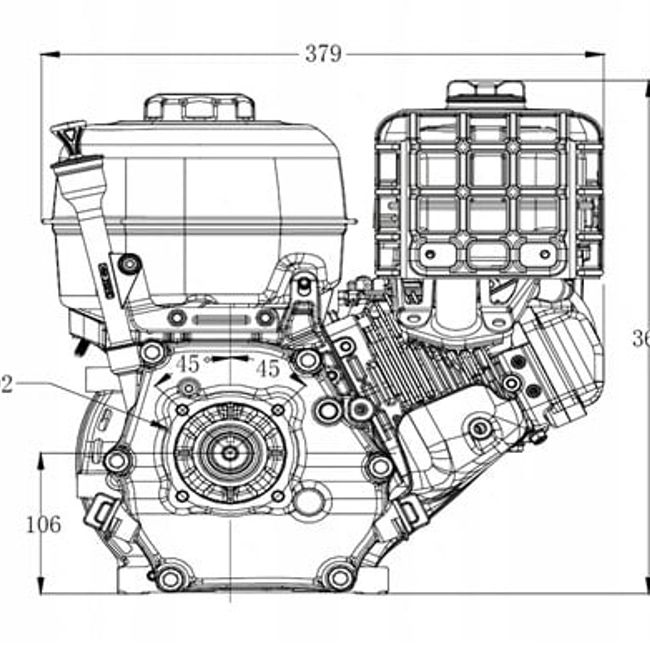 Motor pe benzina, Zongshen GB270, ax: 25 x 89mm, 272cmc, 9cp