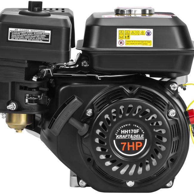 Motor pe benzina de uz general, Kraft&Dele KD6387 CP, ax cilindric 20mm, 4 timpi, fulie inclusa, 210 cc