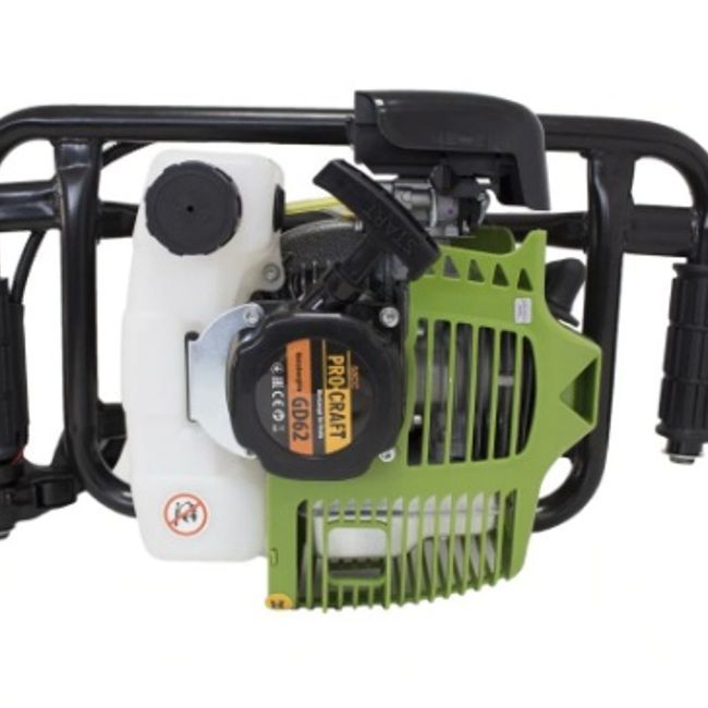 Motoburghiu pamant, Motoforeza Procraft GD62, pe benzina, 2 timpi, 2.5 CP, 1.85 kW, burghiu inclus 150 mm