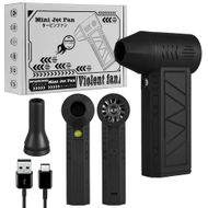 Suflanta aer portabila, brushless, indicator baterie, turbo fan, 130000 RPM, 3 trepte de putere, baterie 5000 mAh, negru