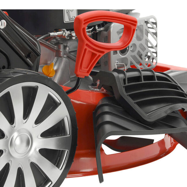 Masina de tuns iarba pe benzina, Yato YT-85525, motor Loncin, LC1P65FE, 3.2 CP, 46 cm, autopropulsie, sistem maruntire iarba, evacuare laterala