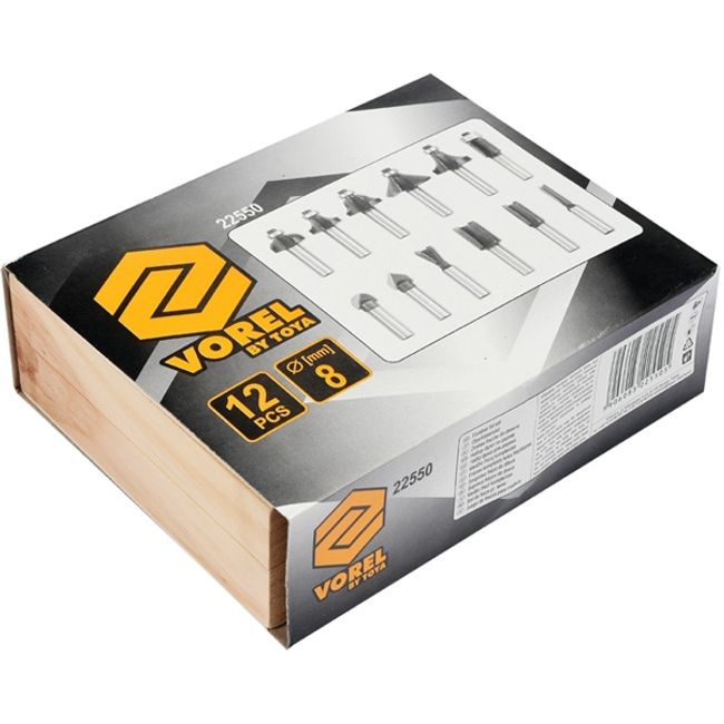 Set 12 freze pentru lemn, Vorel, 22550, 8mm