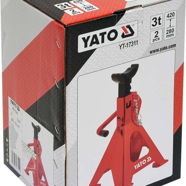 Set 2 suporti pentru auto, Yato YT-17311, capacitate 3 Tone