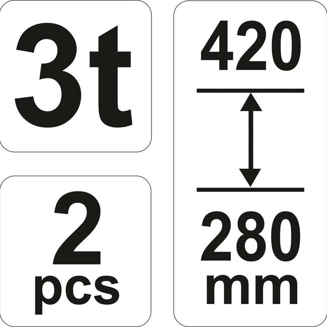 Set 2 suporti pentru auto, Yato YT-17311, capacitate 3 Tone