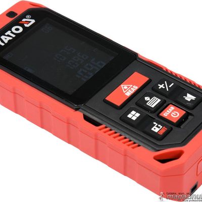 Telemetru laser, Yato YT-73127, LCD, 60 m, +/-2 mm/m, calcul suprafață și volum