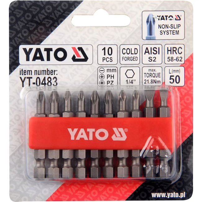 Trusa bit 50mm 10buc Yato YT-0483