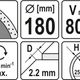 Disc diamantat de taiere continuu, 180x25.4x2.2 mm, taiere umeda, Yato YT-6016