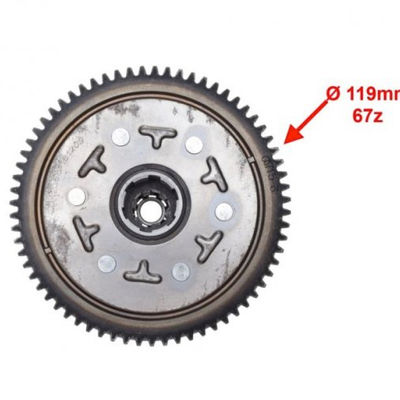 Ambreiaj moto complet Cross 140cc (coroana 67 dinti) XY140