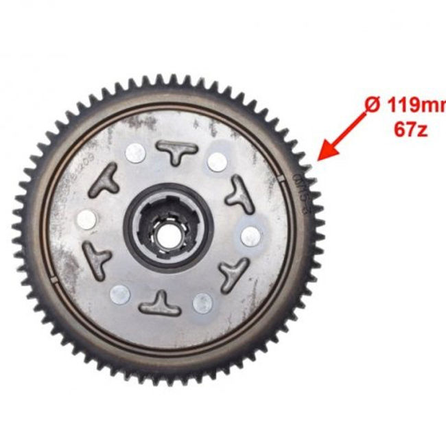 Ambreiaj moto complet Cross 140cc (coroana 67 dinti) XY140