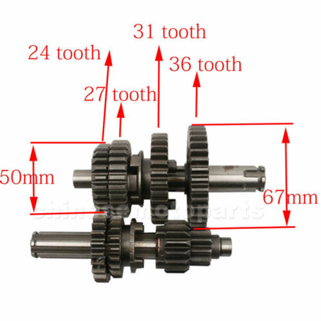 Set grup pinioane cutie de viteze 50cc, 110cc, 125cc, 13.5/17mm