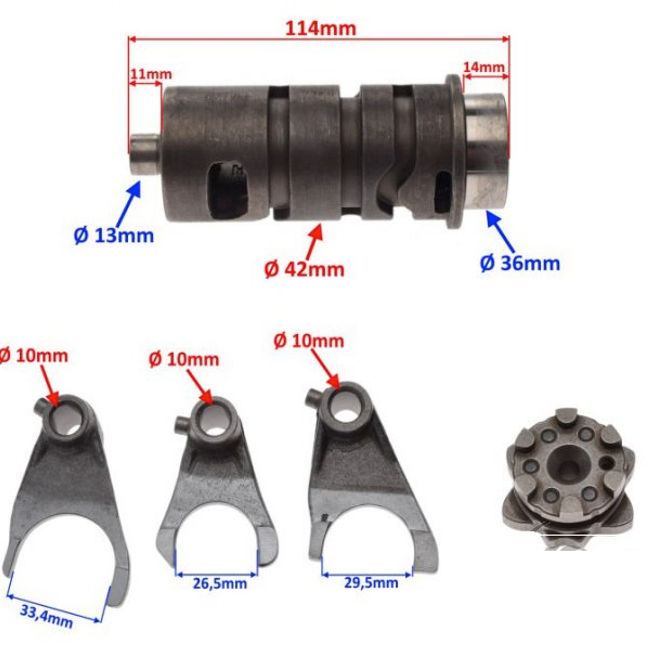 Ansamblu selector cutie viteze semiautomată ATV Bashan BS250S-5
