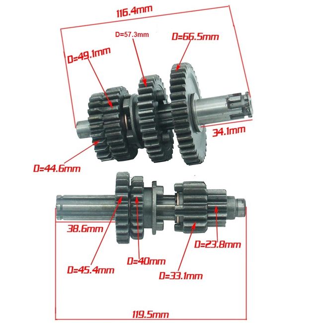 Set grup pinioane cutie de viteze 50cc, 110cc, 125cc, 12/17mm